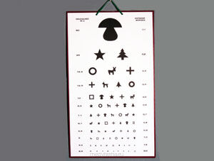 Tablica tekturowa z obrazkami - do badania wzroku