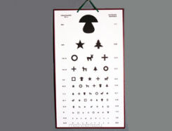 Tablica tekturowa z obrazkami - do badania wzroku