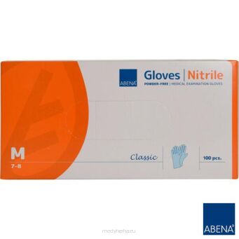 Rękawice nitrylowe bezpudrowe niebieskie M 100 szt. ABENA