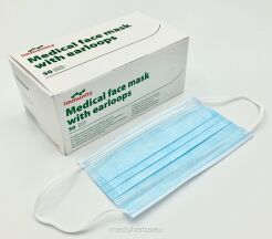 Maseczka chirurgiczna jednorazowa z gumką op. 50 szt. niebieska