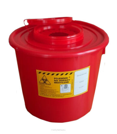 Pojemnik na odpady medyczne 5L czerwony