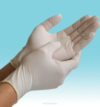 Rękawice diagnostyczne lateksowe bezpudrowe op. 100 szt
