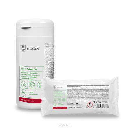 Velox Wipes NA (bezalkoholowe) Chusteczki do dezynfekcji powierzchni wrażliwych na działanie alkoholu