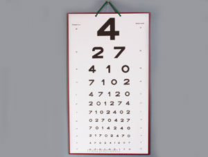Tablica tekturowa z cyframi - tablica do badania wzroku