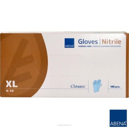 Rękawice nitrylowe bezpudrowe niebieskie XL 100 szt. ABENA